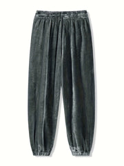 Men's Plush Thermal Sweatpants Pocket Jogger Pants