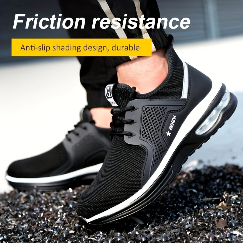 Men's Breathable Mesh Work Sneakers Anti Slip Knit Sneakers