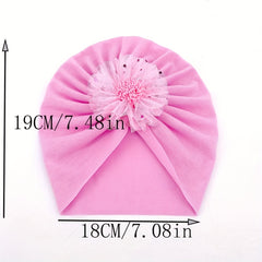 2Pcs Baby Thin Turban Cap Breathable Flower Comfortable Cap