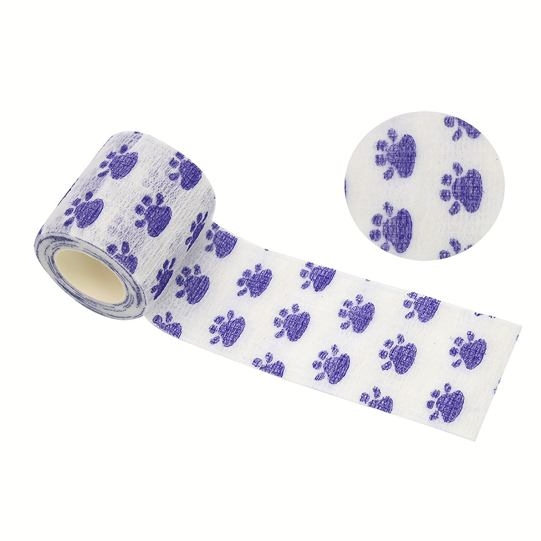 4pcs Cartoon Pattern Pet Self Adhesive Bandage Rolls Vet Tape For Cat And Dog