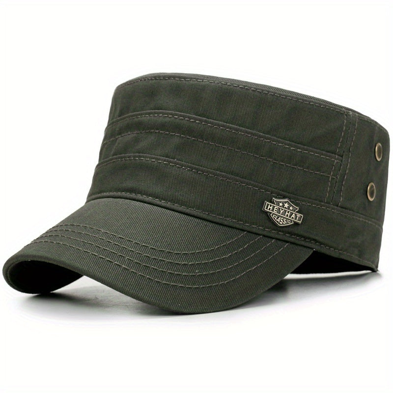 Iron Label Flat Top Hat Shield Label Hat