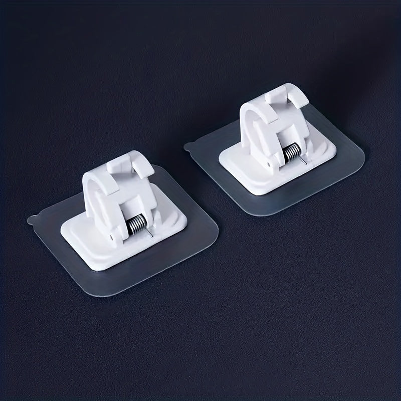 2pcs Adhesive Curtain Rod Bracket Holder Nail Wall Mounted