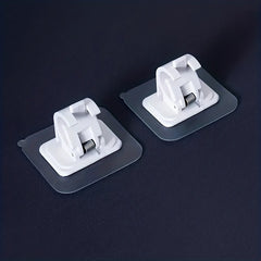 2pcs Adhesive Curtain Rod Bracket Holder Nail Wall Mounted