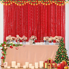 Red Sequin Backdrop Cloth Christmas Party Decoration