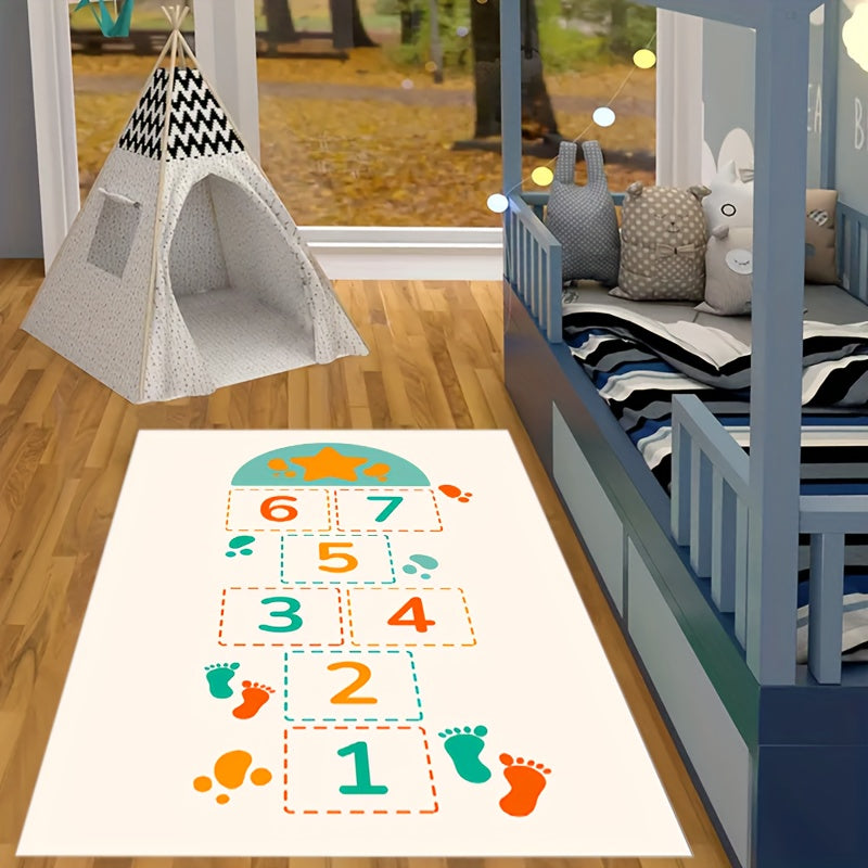 Hop & Count Hopscotch Rug For Kids Soft Anti slip Carpet Children Floor Play Mat