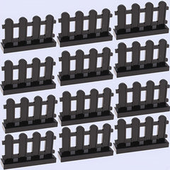 Wooden Building Blocks Set with Arch and Fence Pieces DIY Animal Scenes Farm