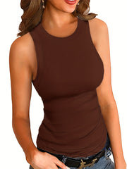 Casual Crew Neck Tank Top Sleeveless Summer