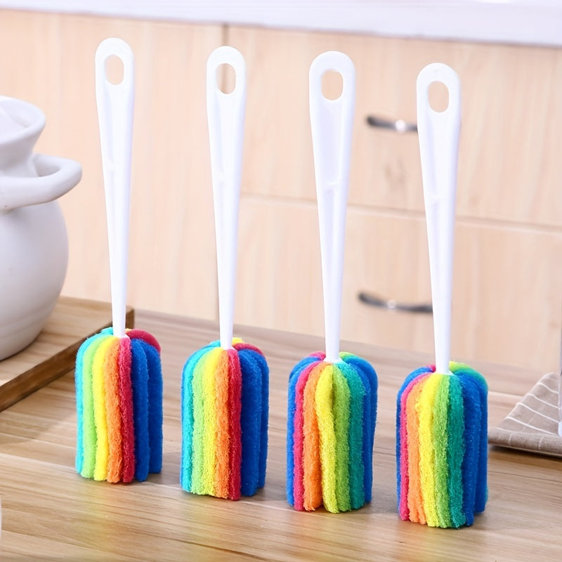 2pcs Cup Cleaning Sponge Brush Rainbow Sponge Brush