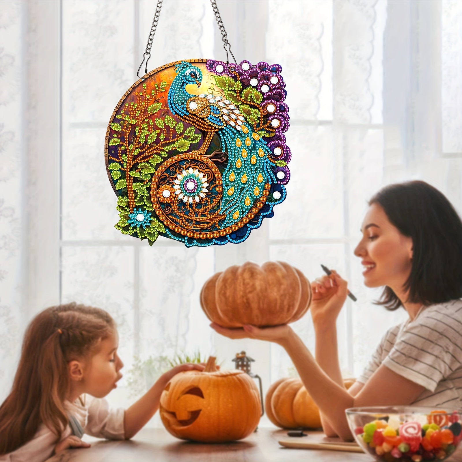 Peacock Diamond Painting Kit DIY Pendant Home Decor