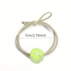 5pcs Luminous Daisy Hair Tie Hair Bands Ponytail Holders Scrunchies for Girls