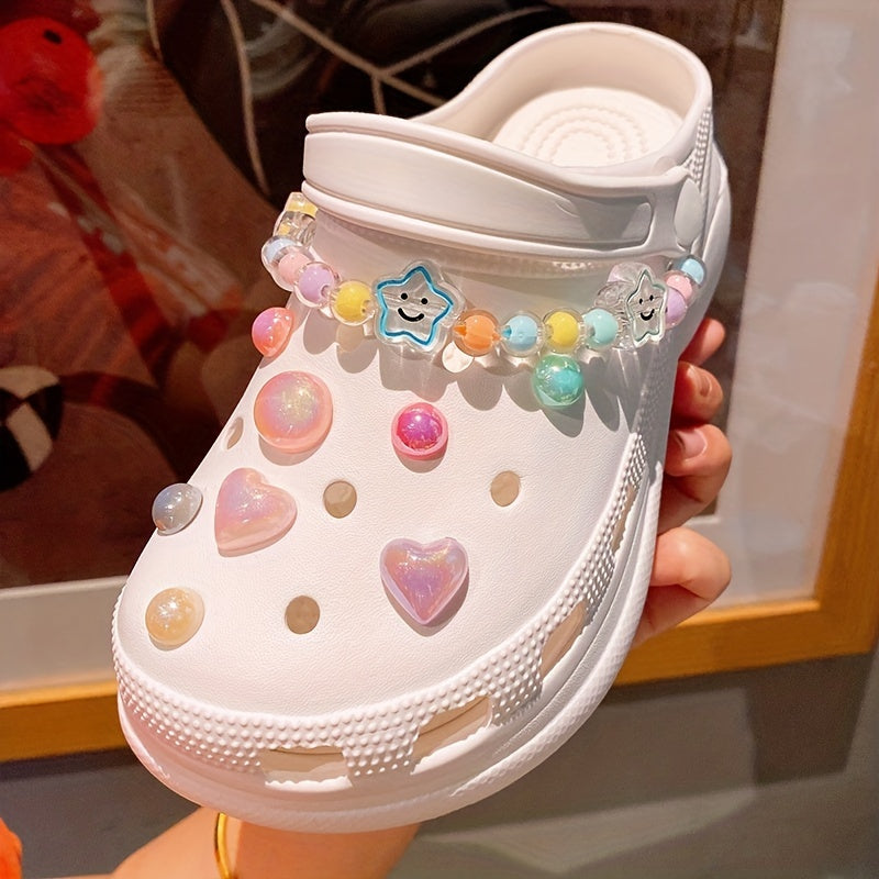 Rabbit Bead Chain & Glitter Shoe Buckles for Clogs DIY Decoration