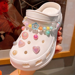 Rabbit Bead Chain & Glitter Shoe Buckles for Clogs DIY Decoration
