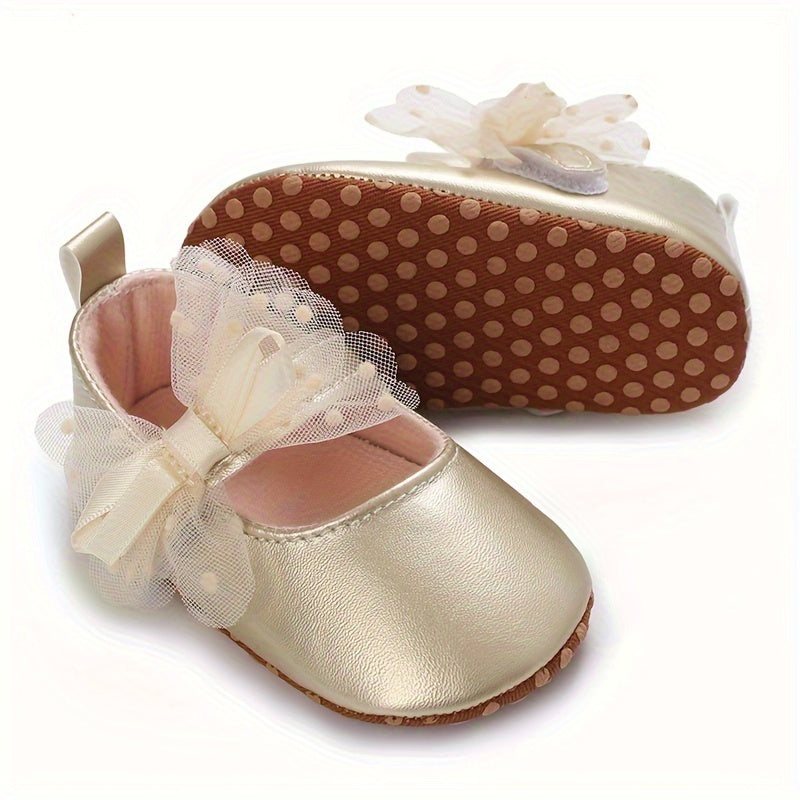 Bowknot Ballet Flat Shoes For Baby Girls Lightweight Non slip Walking Shoes