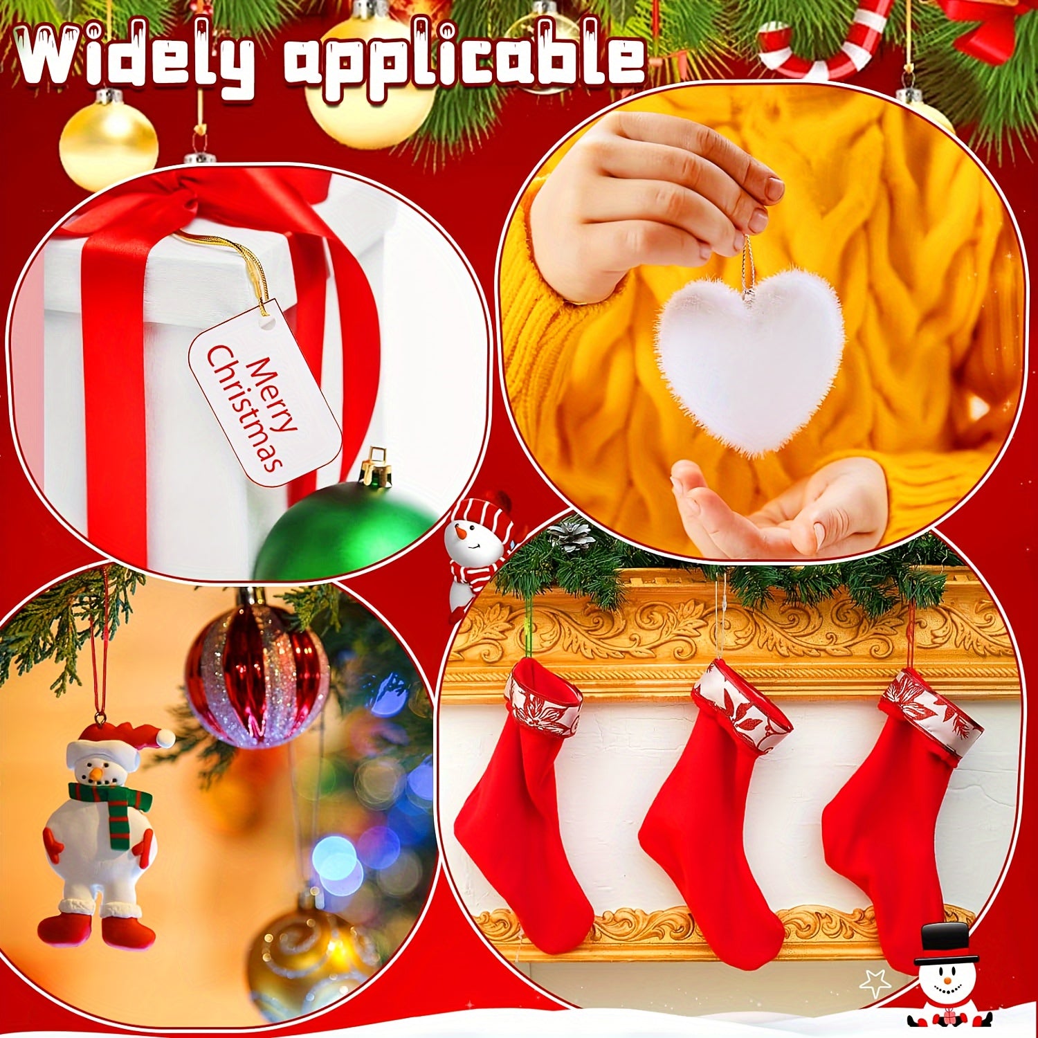 Christmas Ornament Hooks 100pcs Ornament Hangers With Snap Ornament String