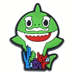 20pcs Funny Shark Shoe Charms For Bubble Slides Sandals PVC Shoe Decorations