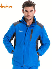 Men's Thermal Fleece Skiing Hooded Jacket Windproof & Waterproof Windbreaker