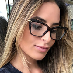 Vintage Cat Eye Thin Metal Temple Anti Bule Eyewear