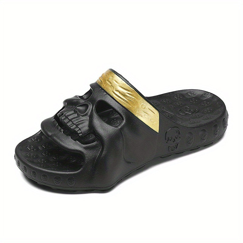 Men's Skull Slides Non Slip Slippers for Indoor Outdoor Beach Shower
