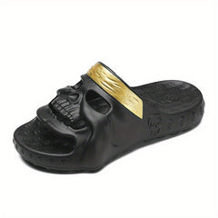 Men's Skull Slides Non Slip Slippers for Indoor Outdoor Beach Shower
