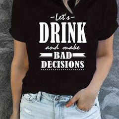Letter Graphic Sports Round Neck T-shirt Short Sleeves for Women