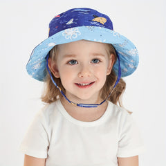 Kids' Cartoon Bucket Hat for Outdoor, Reversible Design