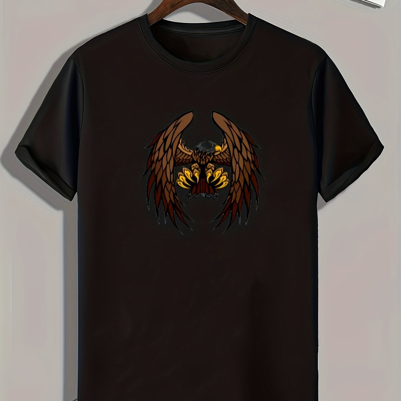 Eagle Print Men's Graphic T-shirt for Summer