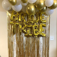 61pcs Golden Confetti Balloons Set with Ribbon for Wedding Birthday Baby Shower