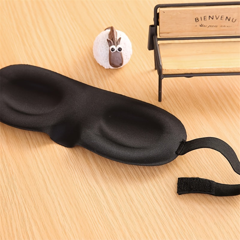 Smooth Solid Sleep Eye Mask 3D Contoured Soft Blindfold with Adjustable Strap