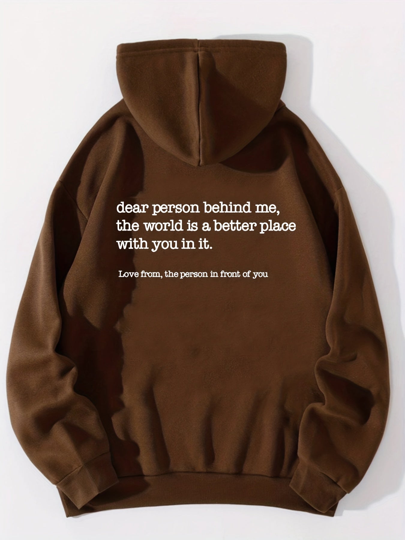 Letter Print Kangaroo Pocket Hoodie Casual Long Sleeve Drawstring Hoodies