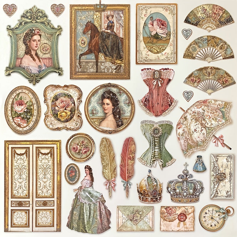 Vintage Palace Style Junk Journal Sticker Scrapbooking Stickers