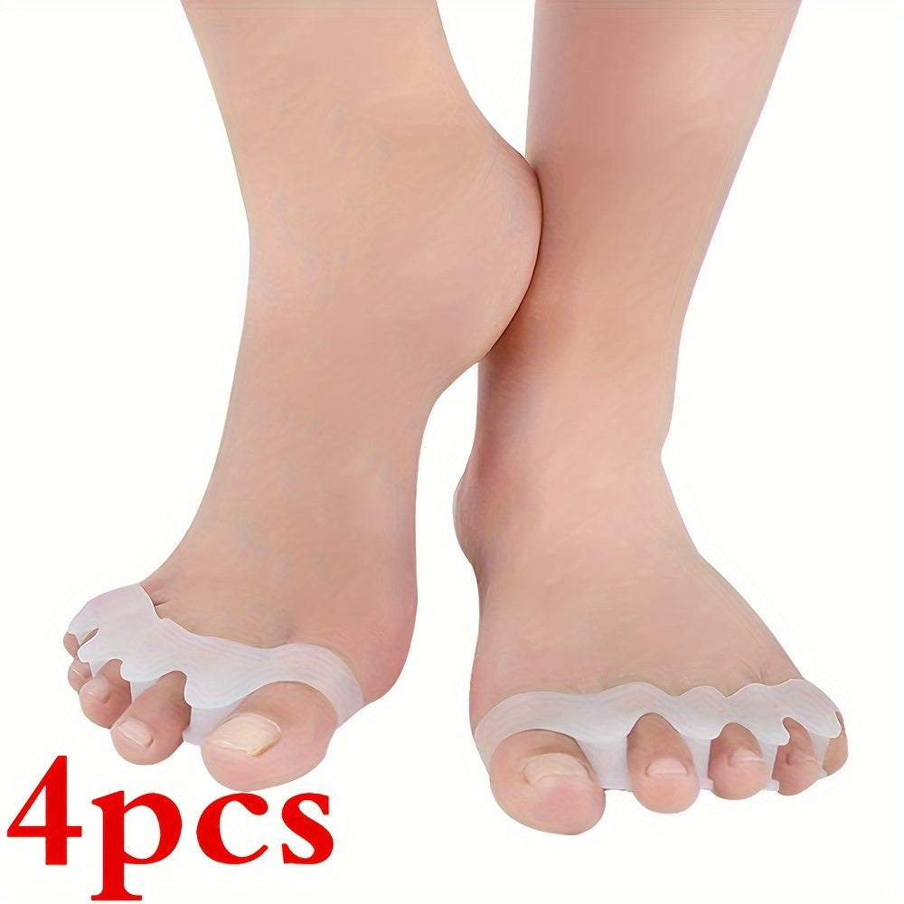 4pcs Silicone Toe Alignment Toe Spacers Bunion Hammertoe Straighteners