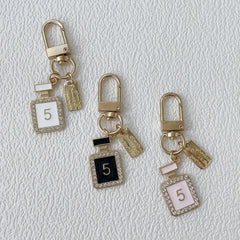 3pcs Rhinestone Perfume Bottle Keychain Key Ring Purse Bag Charm