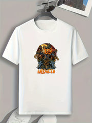 Halloween Graphic Print Sports T shirt Men's Casual Stretch Tee Shirt
