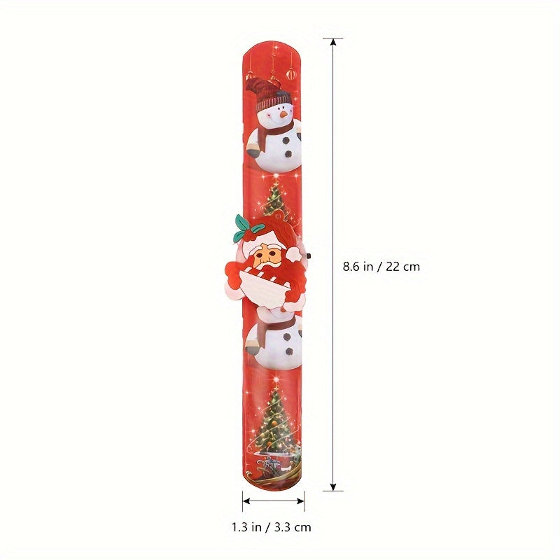 5pcs Christmas Santa Claus Slap Bracelets Assorted Designs