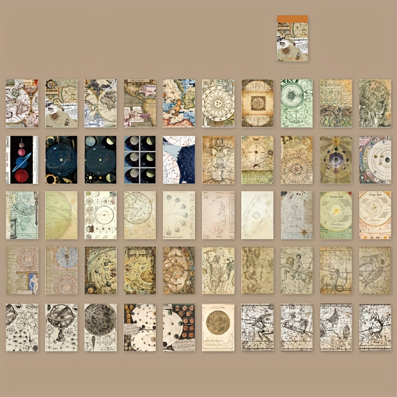 50 Japanese Paper Stickers Non-Repeating High-End Antique Look Self-Adhesive
