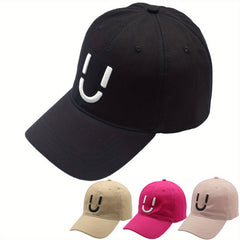 3D U Happy Face Embroidered Baseball Cap Dad Hat Hit Hop Hats For Men Women