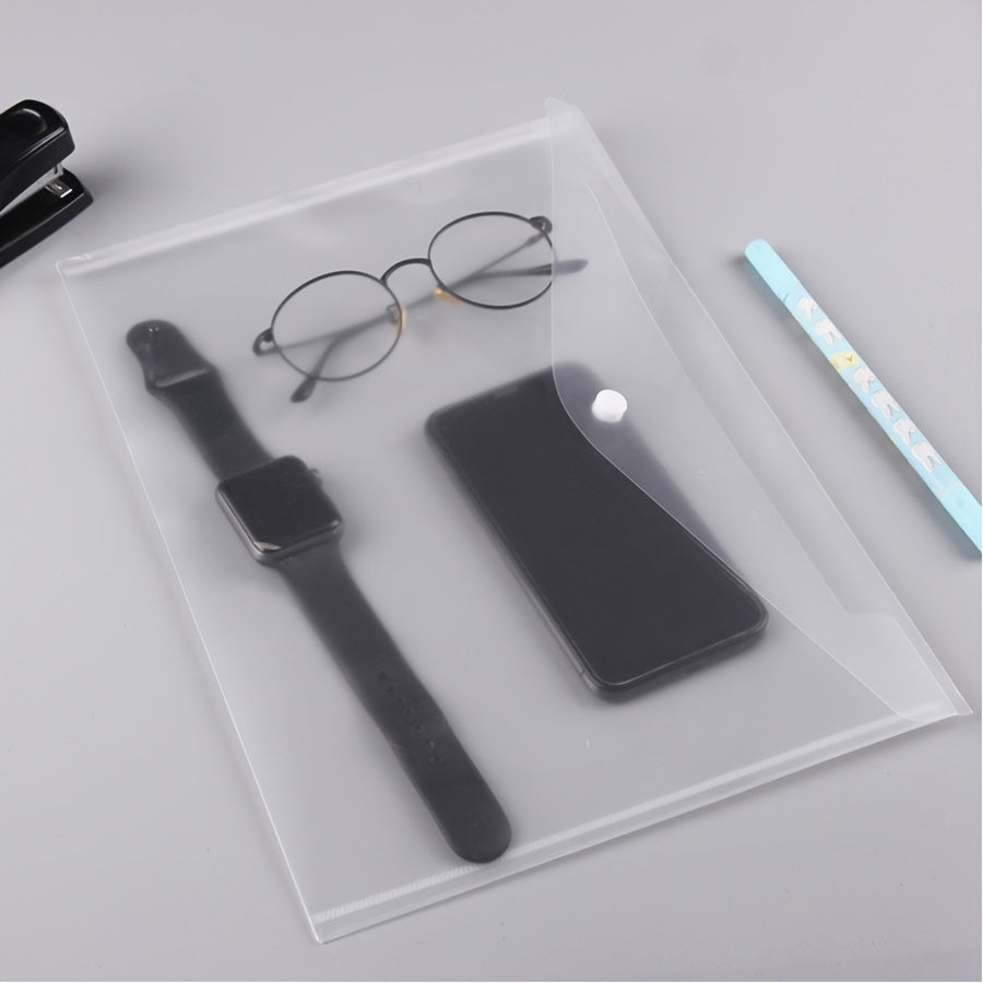 A4 Transparent Button File Bag Waterproof Plastic Thickened Office Bag