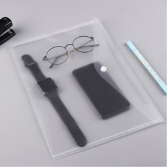 A4 Transparent Button File Bag Waterproof Plastic Thickened Office Bag