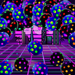 Neon Polka Dot Blacklight Balloons - Glow In The Dark Balloons