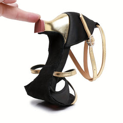 Women's Non Slip Satin Latin Dance Shoes Medium Heel