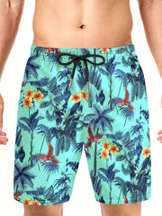 Tropical Forest Birds and Plants Shorts with Pockets