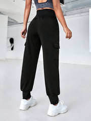 Loose Fit Casual Jogger Pants Solid Stretchy Sports Trousers