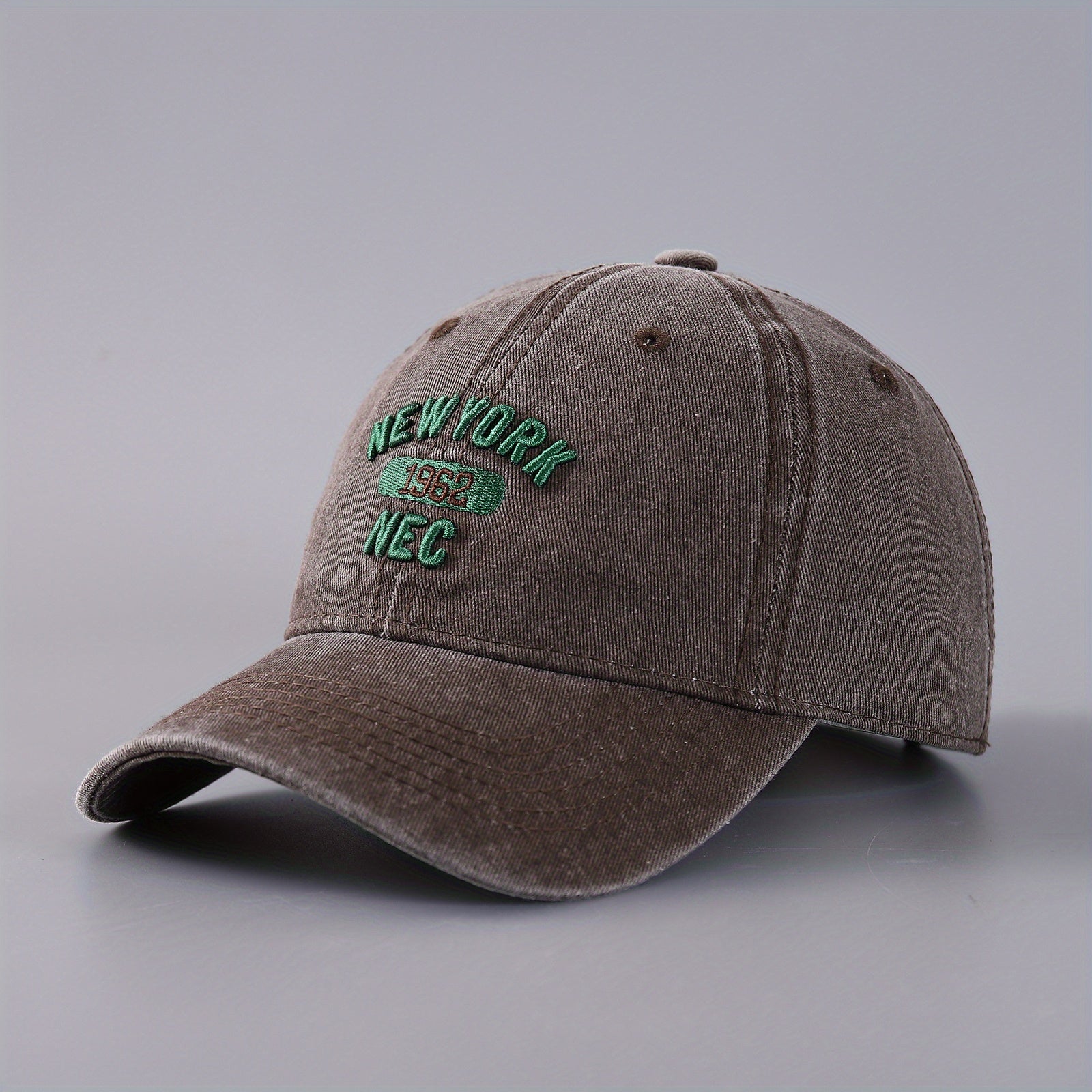 Men's Washed Denim Baseball Cap with Embroidery Letter