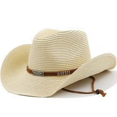 Summer Western Cowboy Straw Hat Sun Hat for Women Men