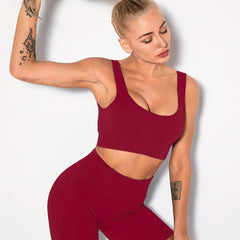 Ribbed Yoga Sports Set - Bra & Shorts, Women's Activewear