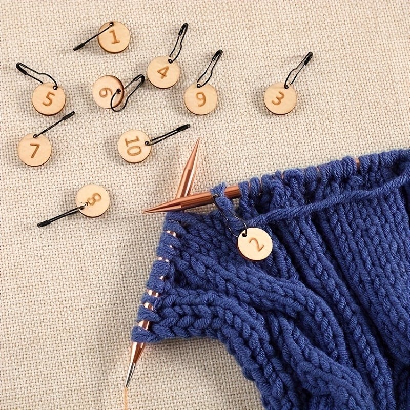 10pcs Wooden Knitting Marker Buckle Mini Marker Buckle Stitch Marker