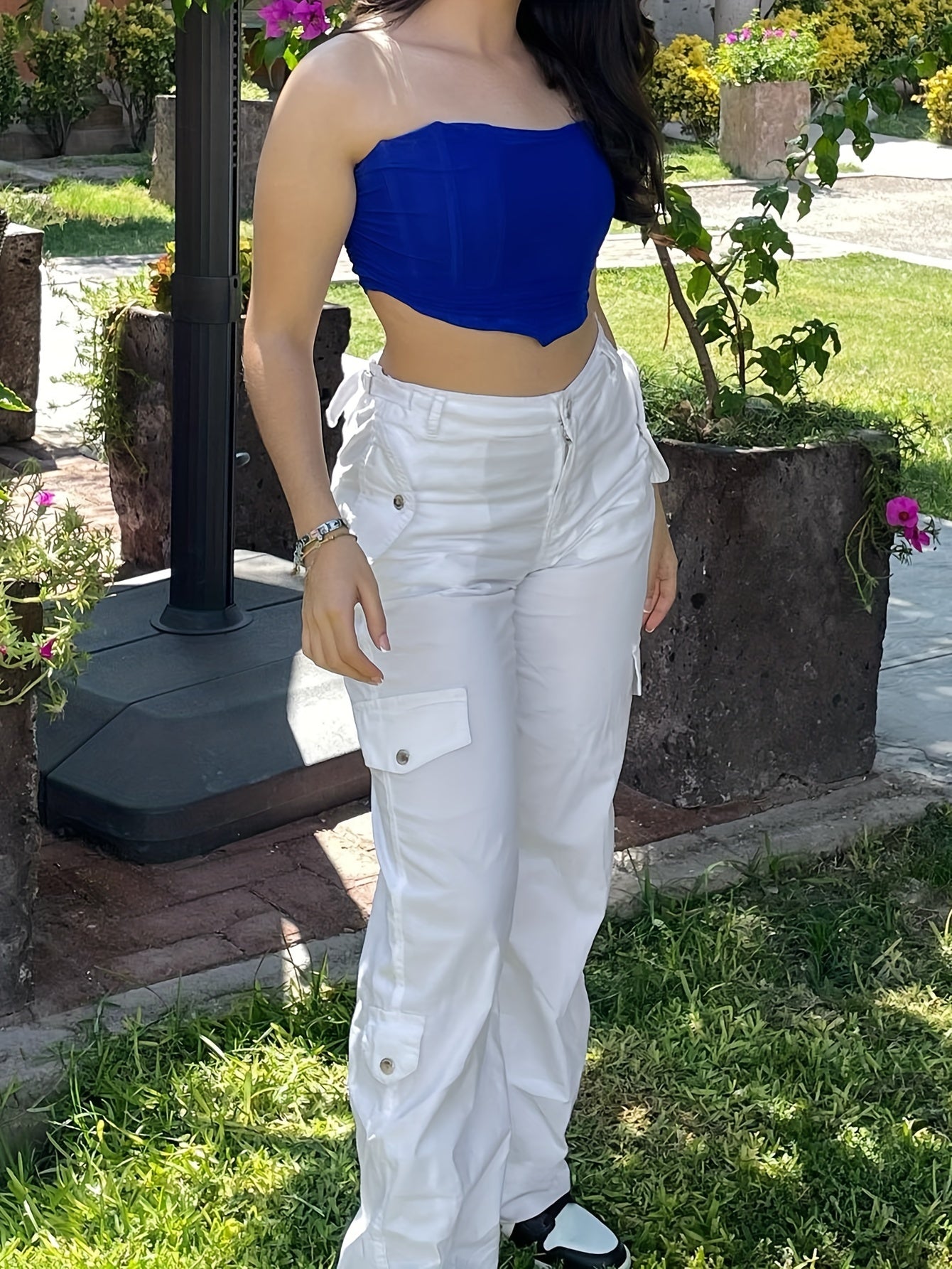 Solid Straight Pants Stretch Sports Trouser Women's Activewear