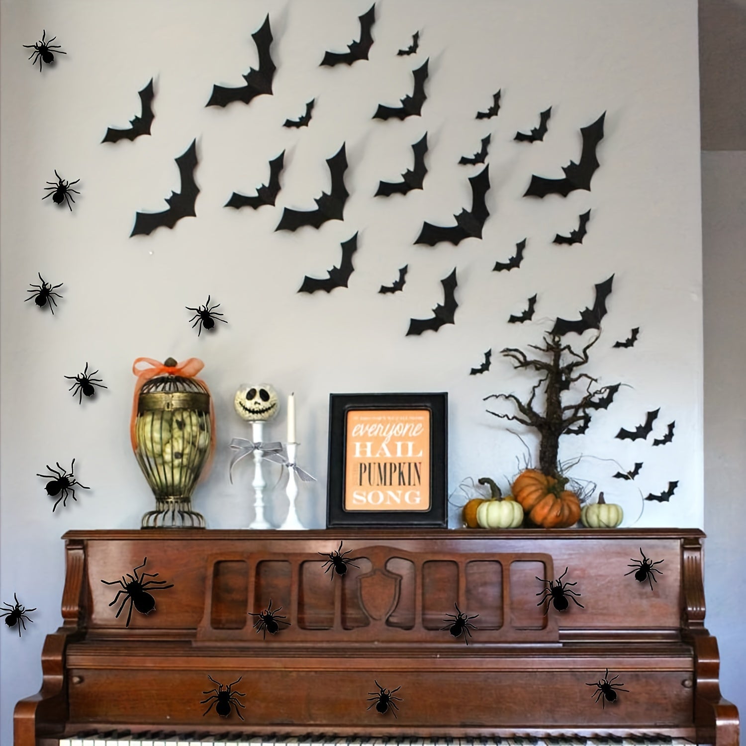 3D Bats And Spiders Halloween Decorations DIY Hanging Decorations