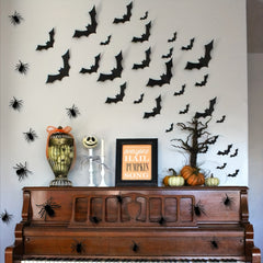 3D Bats And Spiders Halloween Decorations DIY Hanging Decorations