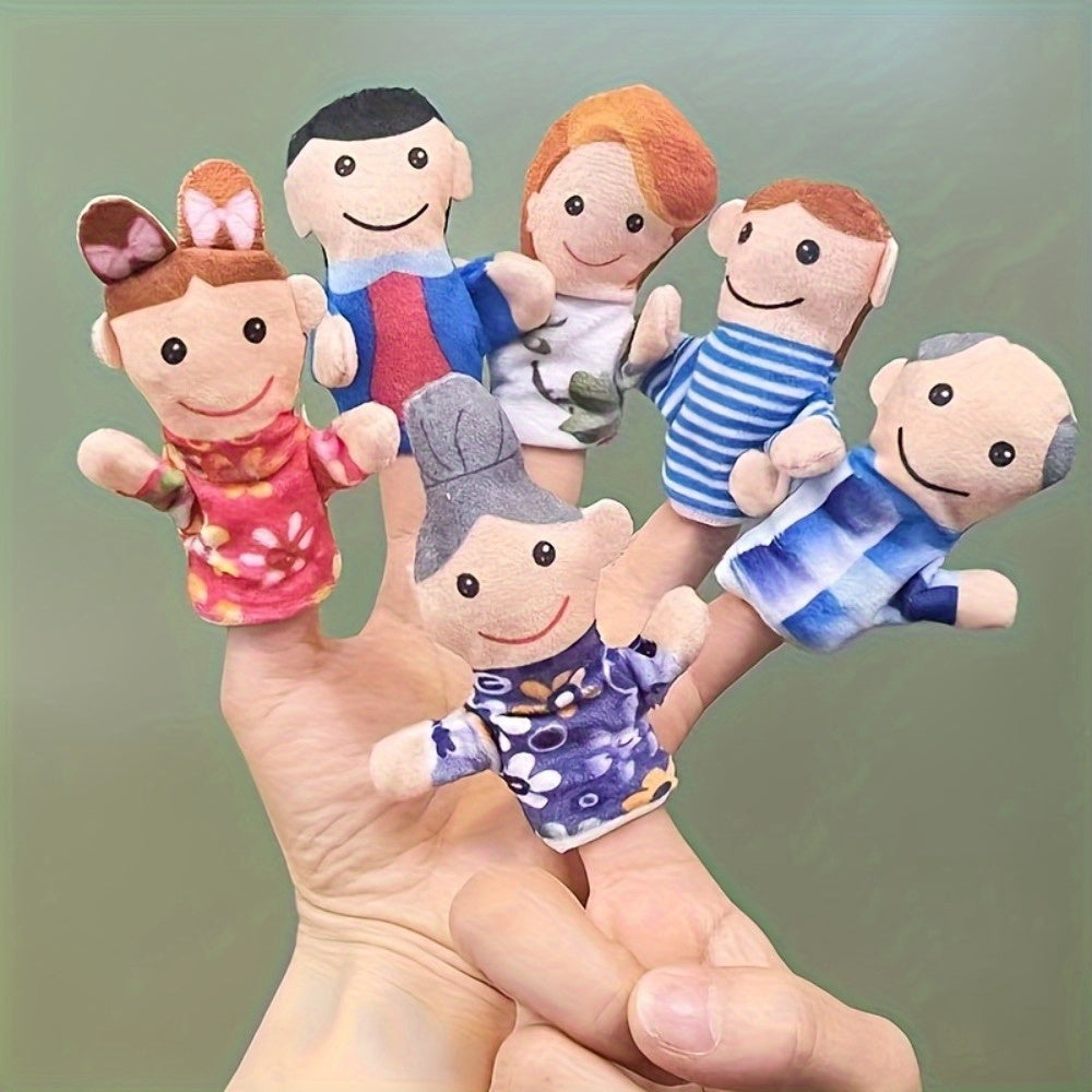 3pcs Family Finger Puppet Drama Set for Role Play & Story Time